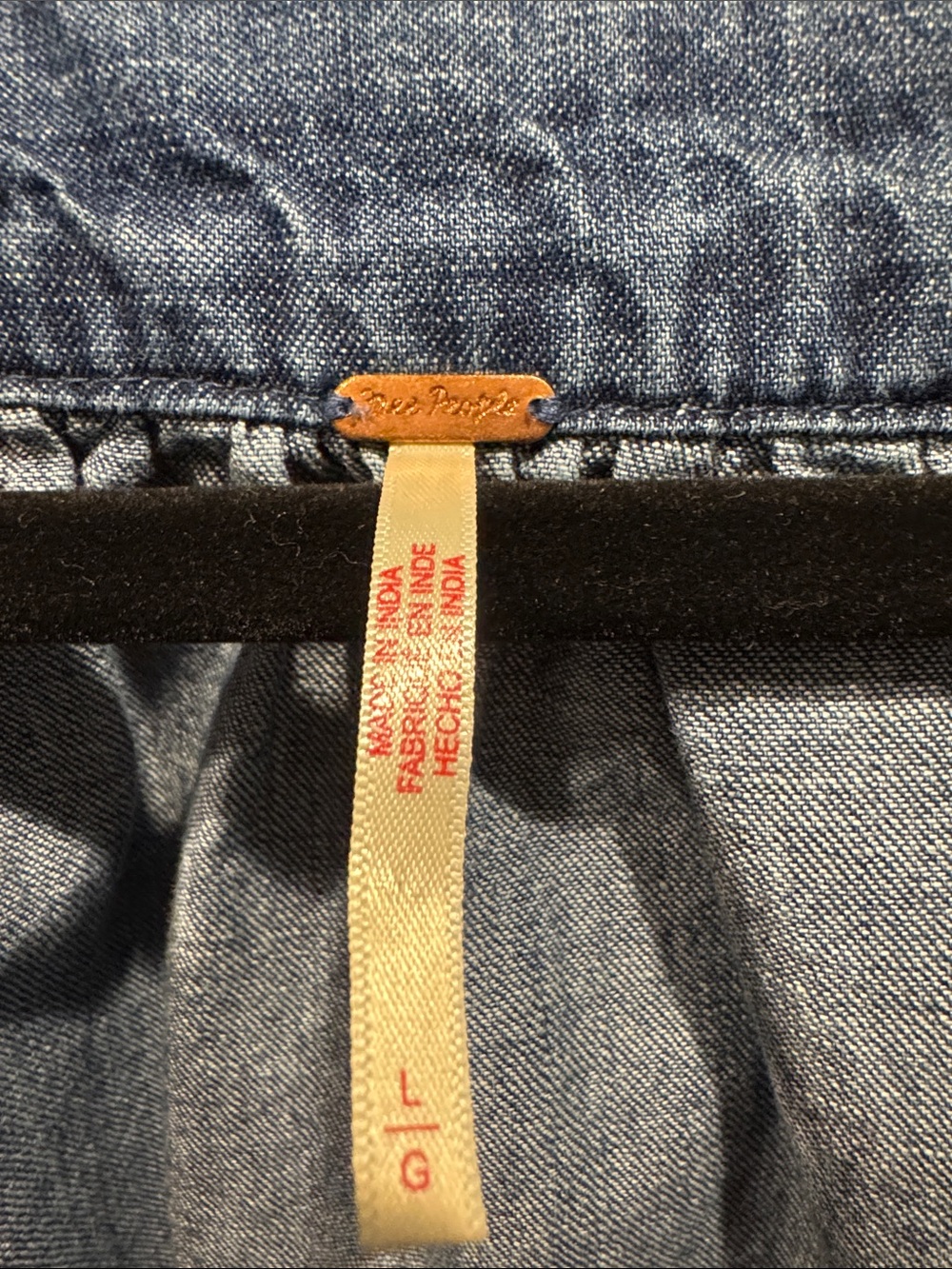 Free People Denim Smocked Tunic  Dress - Blue - Picture 2 of 7
